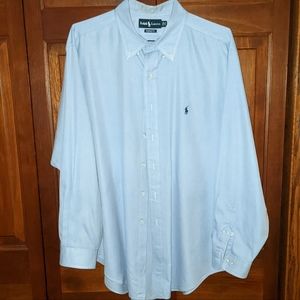 Polo Button Down Dress Shirt. Polo by Ralph Lauren. 18 34 35. Blue. Classic Fit.